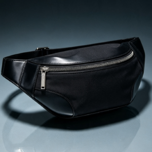 Black Urban Leather Fanny Pack