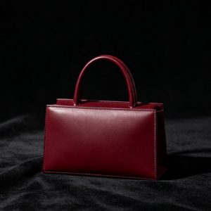 Burgundy Structured Top-Handle Satchel
