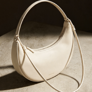 Cream Minimalist Crescent Bag