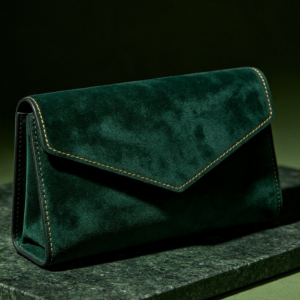 Emerald Suede Envelope Clutch