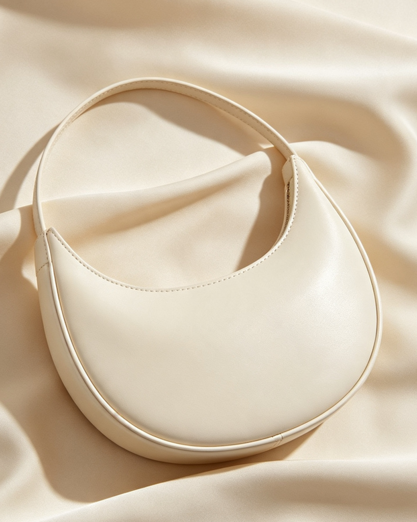 Ivory Crescent Slouch Shoulder Bag