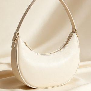 Pure White Crescent Hobo Bag