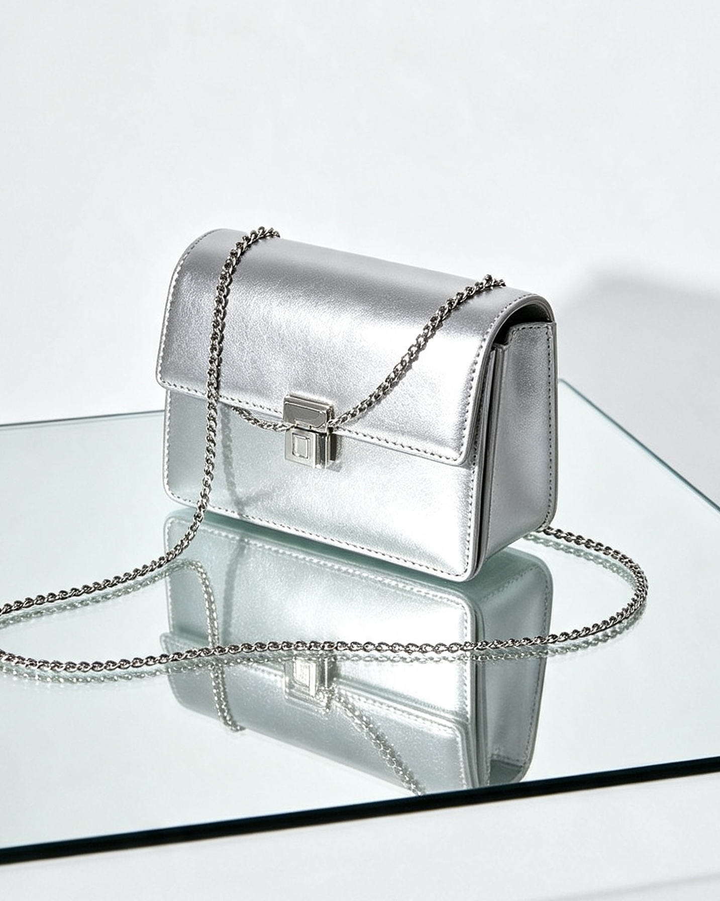 Silver Chainmail Flap Crossbody
